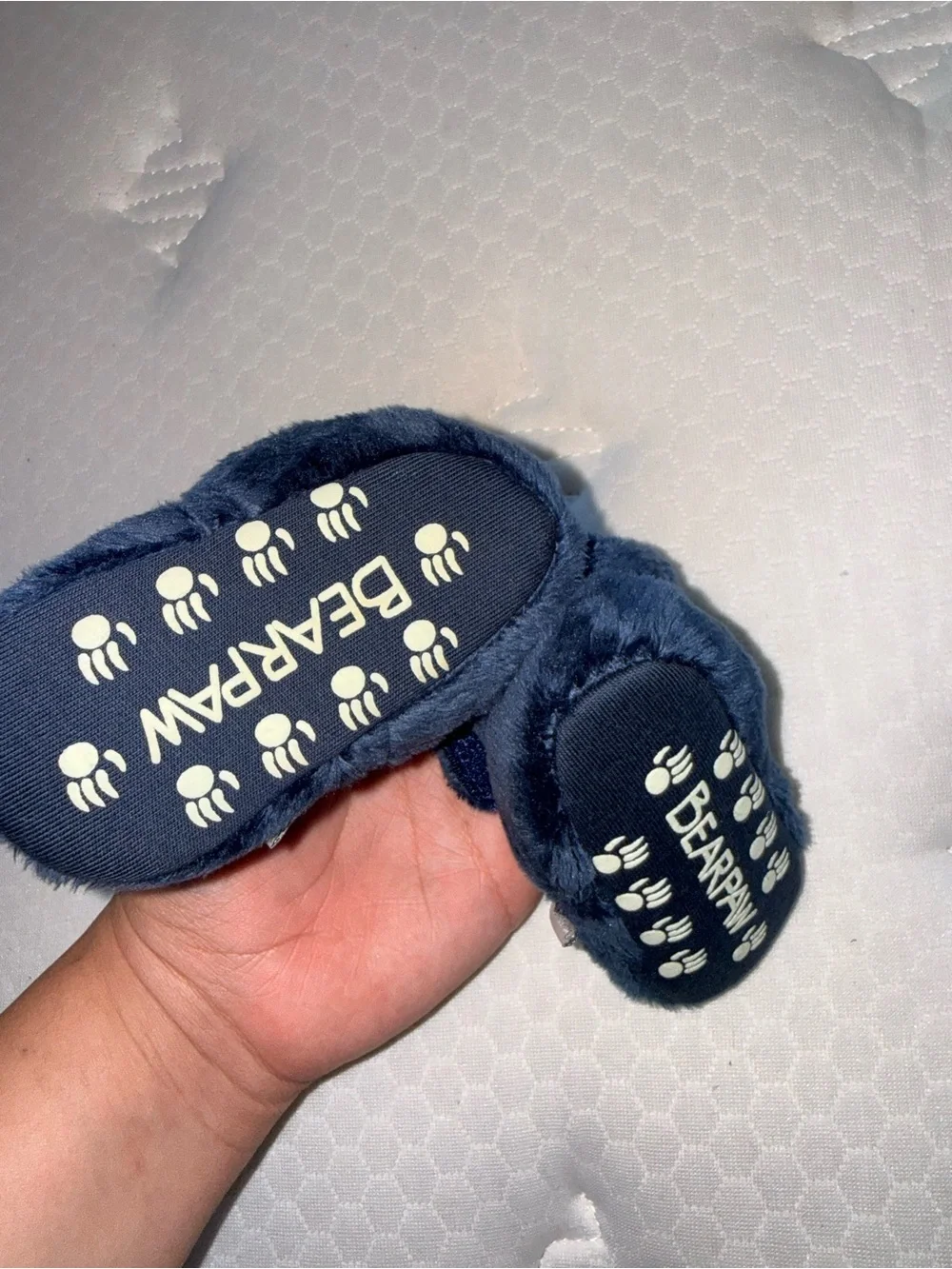 BearPaw Navy Blue Plush Baby Booties 6/9M